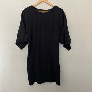 Free People Beach Black Open Back Mini T-Shirt Dress